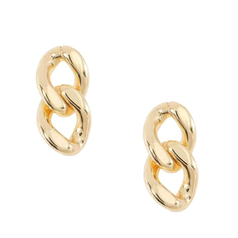 Cuban chain link earring set, sterling silver, 18k gold plated, trendy earrings, earring stack,