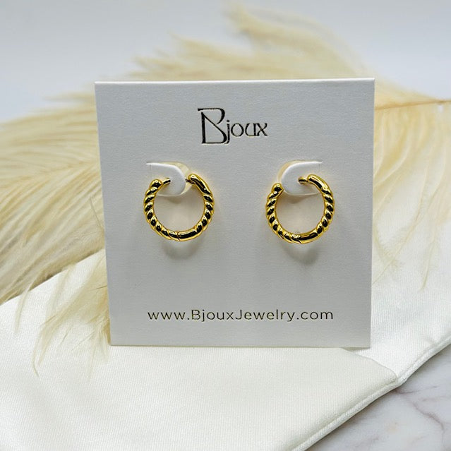 elegant jewelry packaging, satin pouch, jewelry pouch, rope huggie earrings, rope hoops, sterling silver, 18k gold plated, gold plated jewelry,